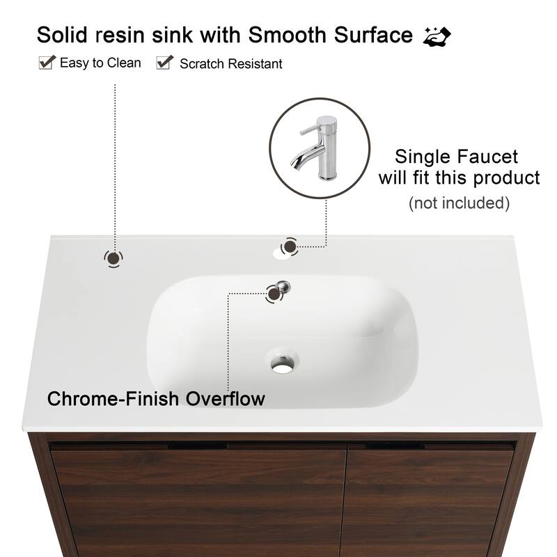 Malwee 36" Floating Bathroom Vanity with Sink, Modern Wall Mounted Bathroom Vanity with Soft Close Door and Drawer