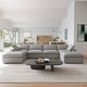 preview thumbnail 1 of 18, Modern Linen Sectional Sofa Commix Down Filled Overstuffed Upholstered Couches for Living Room grey 6-seats