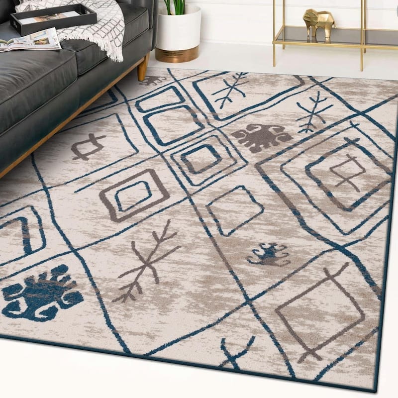 Luxe Weavers Moroccan Tribal Area Rug, Stain-Resistant Carpet