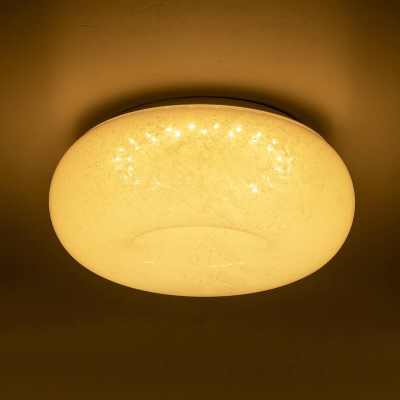 Mid Century White Glass Modern LED Flush Mount Ceiling Light