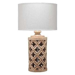 Alden Decor Dominc Treillage Resin Table Lamp, White Wash - Bed Bath ...