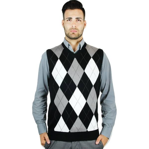 Shop Black Friday Deals On Men S Argyle Sweater Vest Sv 255 Overstock 23500821
