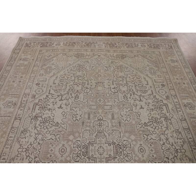 Distressed Tabriz Persian Vintage Rug Handmade Oriental Wool Carpet - 6'6"x 9'8"