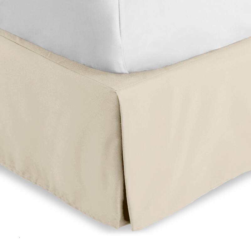 Bare Home Pleated Bed Skirt - 15-Inch Tailored Drop Easy Fit - Twin XL - Sand