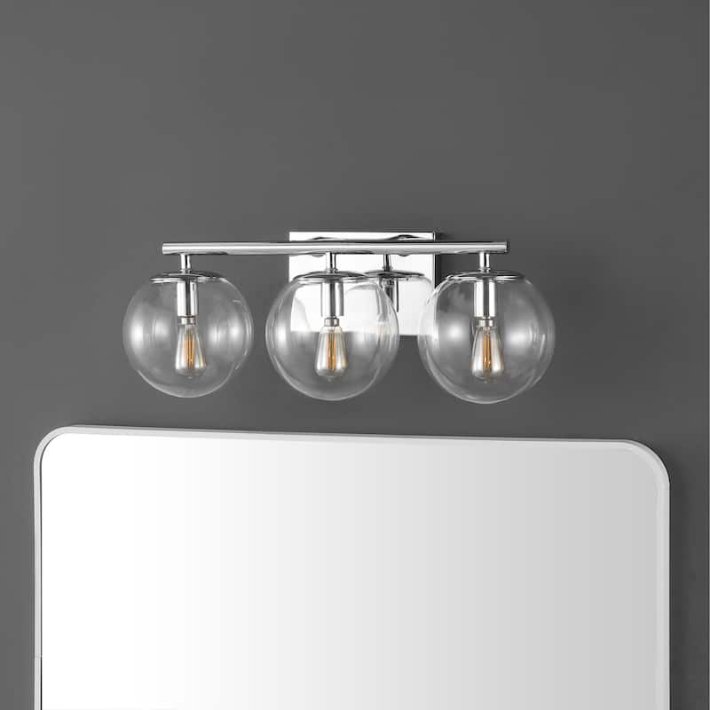 SAFAVIEH Lighting Tallina 3-Light 20-inch Glass Orb Wall Sconce (LED Bulbs Included) - 7.5 In. W x 20 In. D x 7.8 In. H