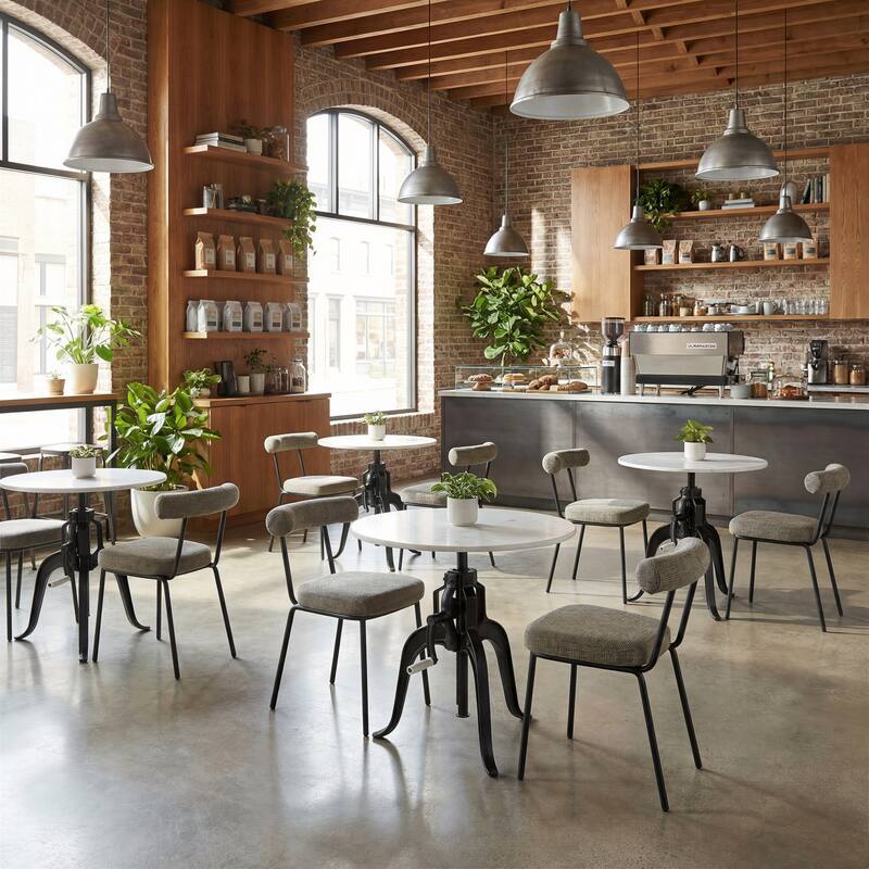 Mufid Bistro Table White & Black