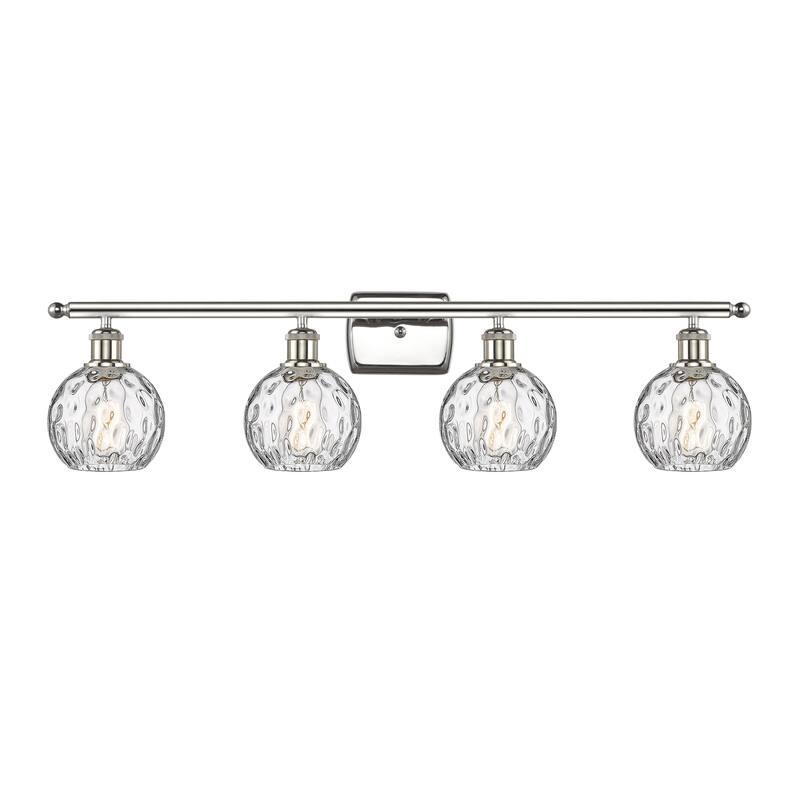 Innovations Lighting Athens Water Glass - 4 Light 36" Bath Vanity Light - 6"Shade - Clear Water Glass/Polished Nickel Finish