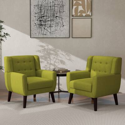 Cotton/ Linen Look Fabric Modern Accent Chair Armchair