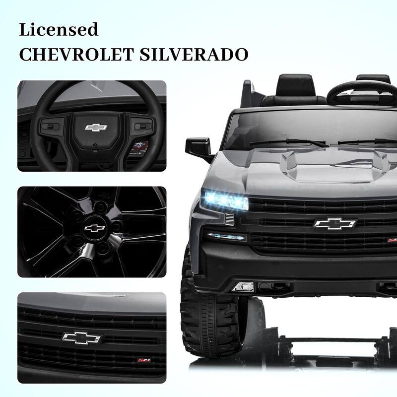 Baby Car 24V 2-Seater Truck Licensed Chevrolet Silverado Ride On Toy w/Parent Remote Control
