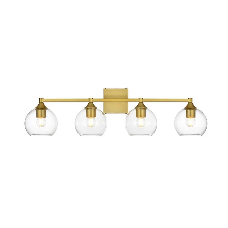 Felz 1 Light Black and Clear Bath Sconce - 33 - Brass