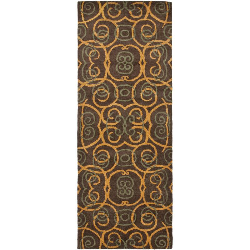 SAFAVIEH Handmade Rodeo Drive Ermilia Mid-Century Modern Abstract Wool Rug - 2'8" x 8' Runner - Brown/Multi - Runner