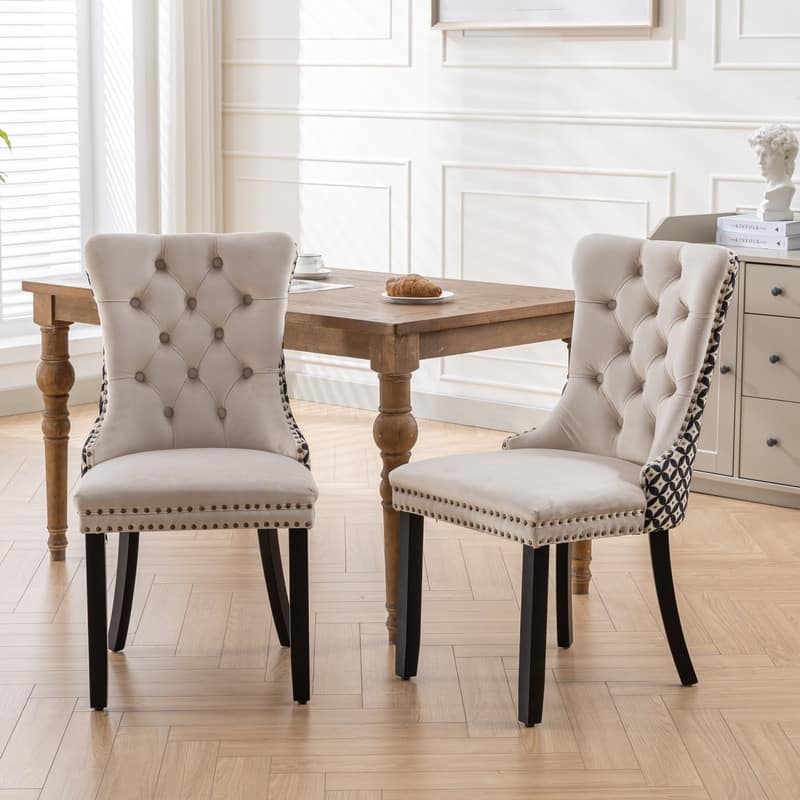 Modern Tufted Dining Chairs,Velvet Dining Chairs Set of 2,Upholstered Dining Room Chairs