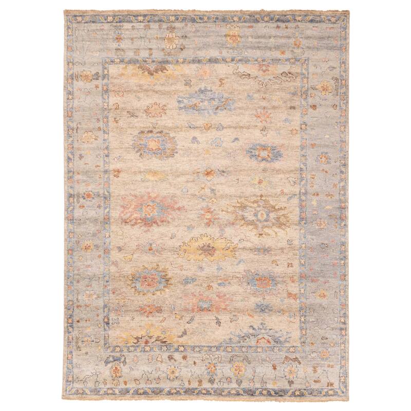 ECARPETGALLERY Hand-knotted Modern Oushak Taupe Wool Rug - 9'0 x 11'11