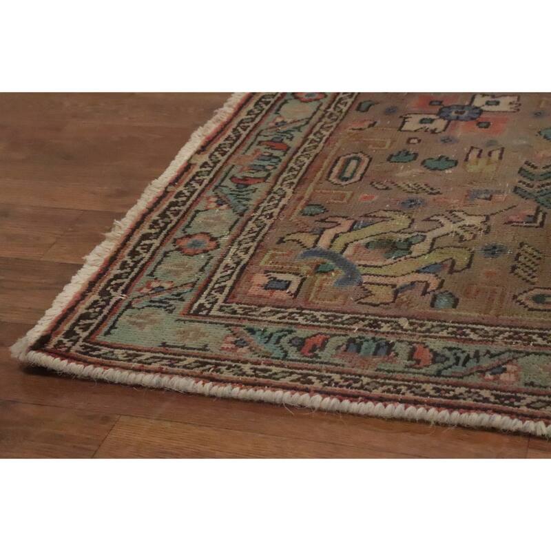 Hand Knotted Oriental 100% Wool Carpet Traditional Medallion Coral Tabriz Area Rug - 10' 9'' X 7' 8''