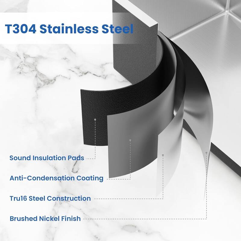 Undermount Single Bowl Kitchen Sink (Sink Only) - Brushed Nickel