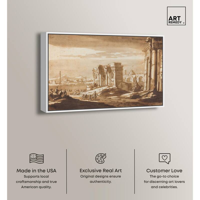 Capriccio View of Roman Ruins Canvas by Art Remedy