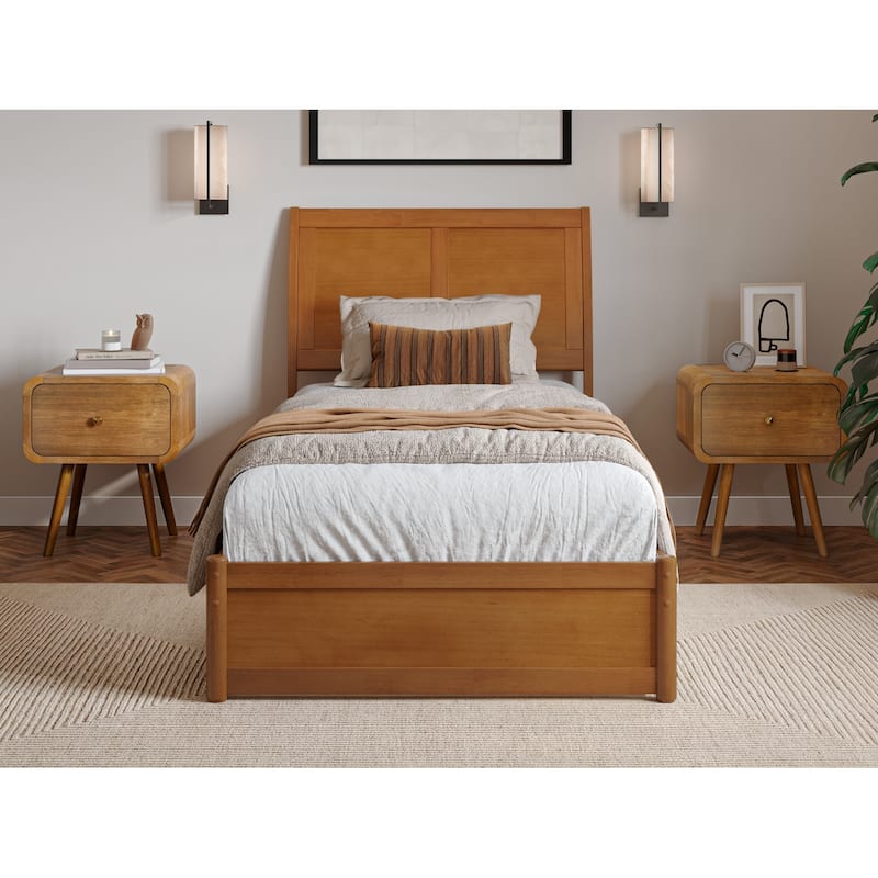Andorra Platform Bed with Panel Footboard and Twin XL Trundle