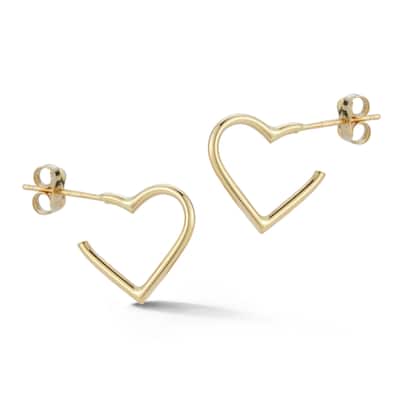 Soleil 14K Gold Heart Shaped Hoop Earrings