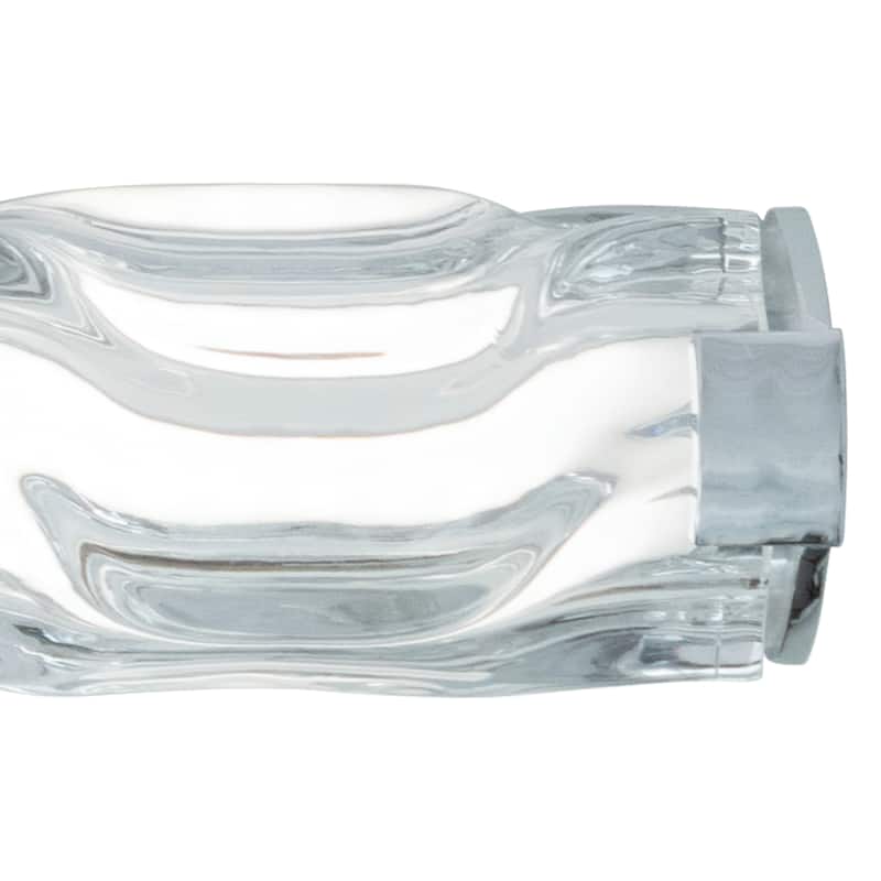 Marseille 1-Light Bathroom Vanity Lighting Fixture, Clear Wave Glass Shade, Dimmable, Integrated LED, Wall Mounted Sconce