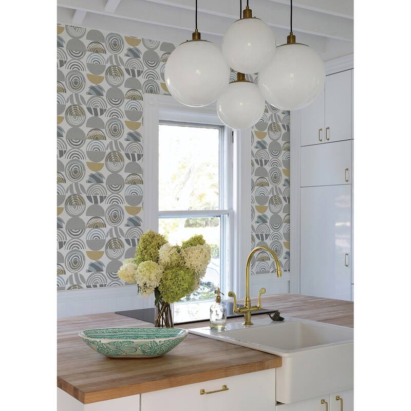 A-Street Prints Mage Grey Mod Geometric Wallpaper