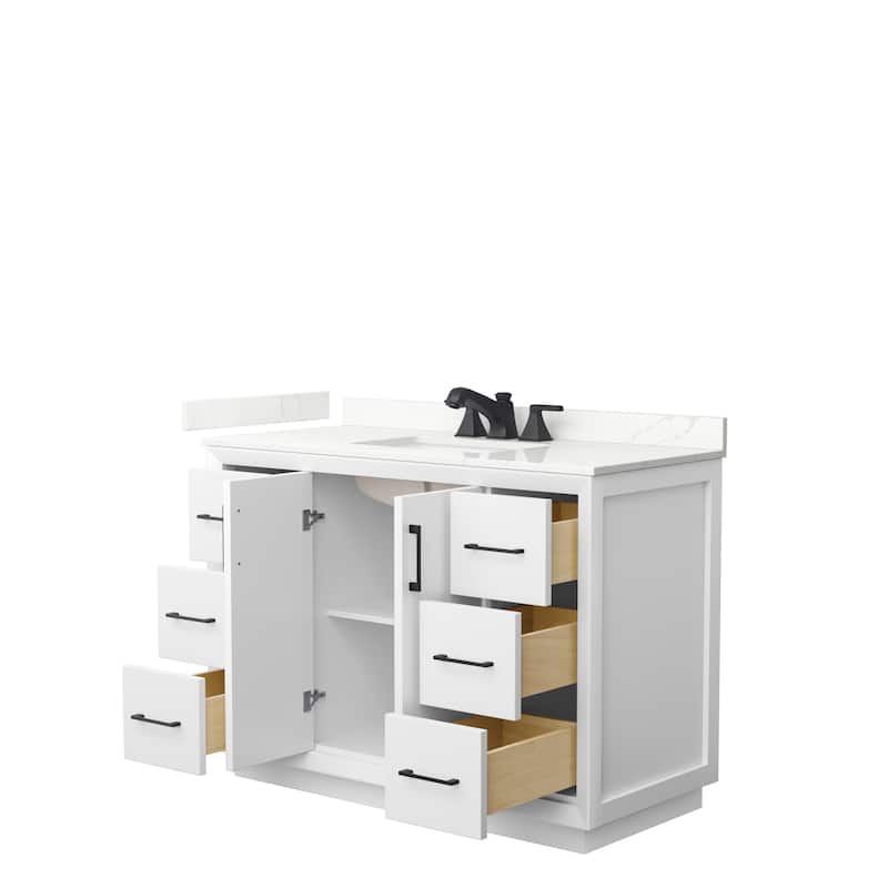 Strada 48-inch Single Vanity, Quartz Top