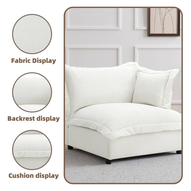 Upholstered Chenille Arm Club Chair Cloud corner cahir