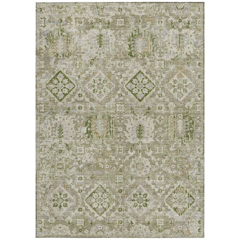 HomeRoots Floral Medallion Traditional Rectangle Outdoor Rug