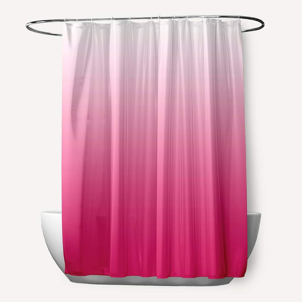 71 x 74-inch Fuchsia Ombre Shower Curtain
