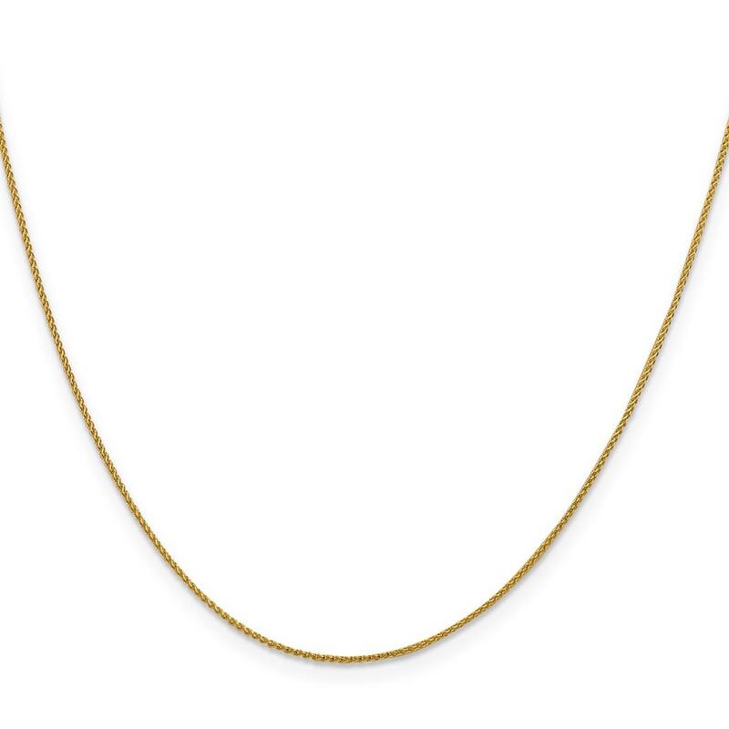 Curata Italian Solid 18k Yellow Gold 1.0mm D/C Spiga Wheat Chain Necklace Options: 16 18