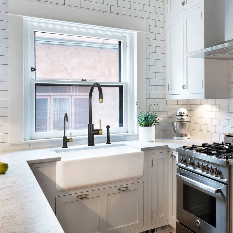 One-Handle Widespread Kitchen Faucet with Side Spray