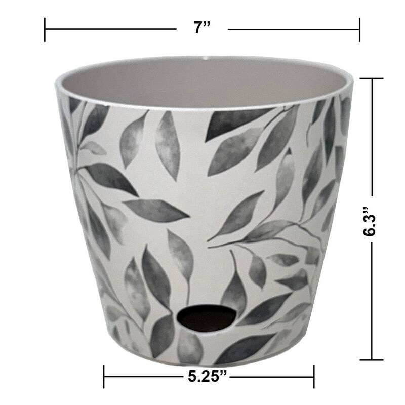 7" Round Self-Watering Indoor/Outdoor Bamboo Pots