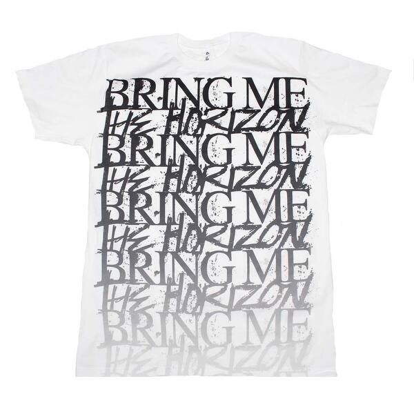 Shop Bring Me The Horizon Stacked Logo T Shirt Color White