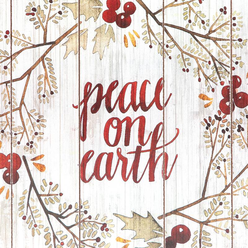 Peace on Earth Christmas Wall Sign - 12"