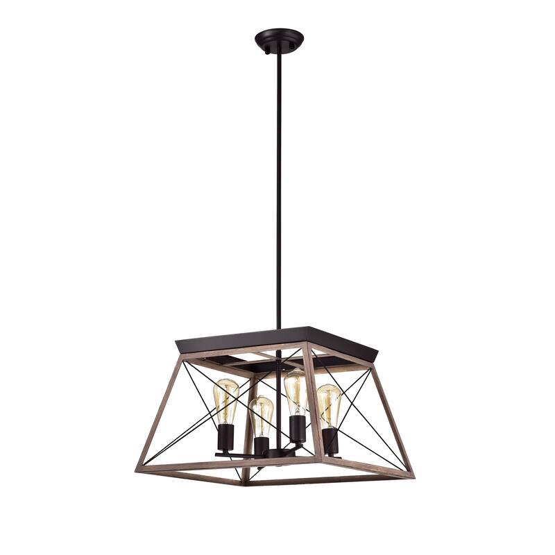 Emmett Oil Rubbed Bronze 4-Light Open-Cage Metal Chandelier