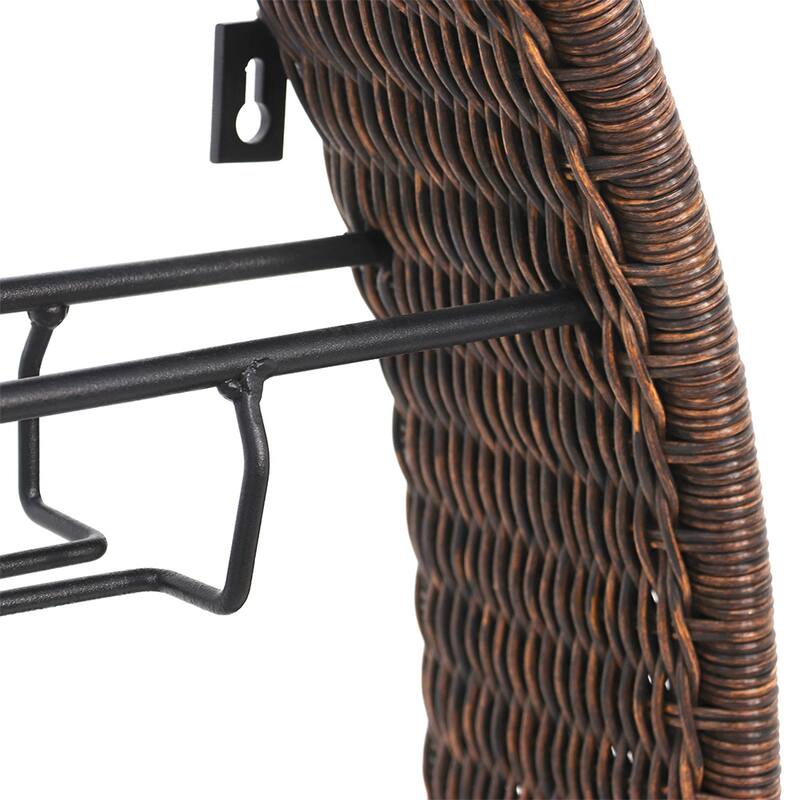 Maypex 6 Bottle Wall Mounted Wicker Wine Bottle and Glass Rack