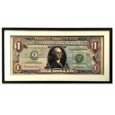One dollar Collage Art with Black PS Frame
