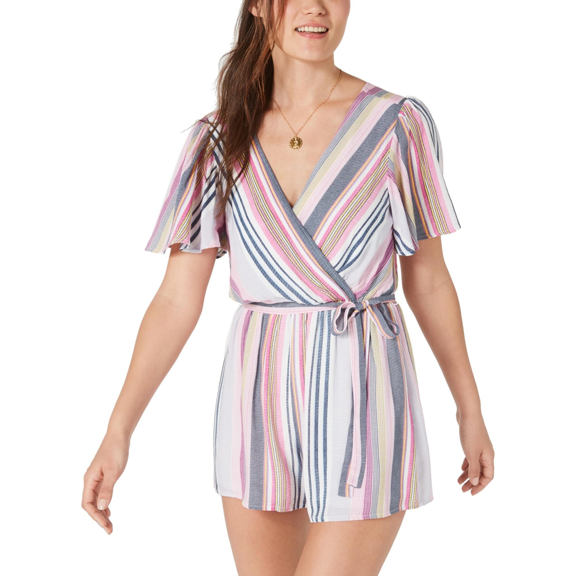 pink and white romper