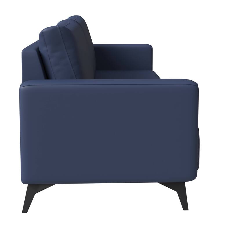 3 Seater Sofa Upholstered Leather with Stainless Steel Legs Inno Series by LeisureMod