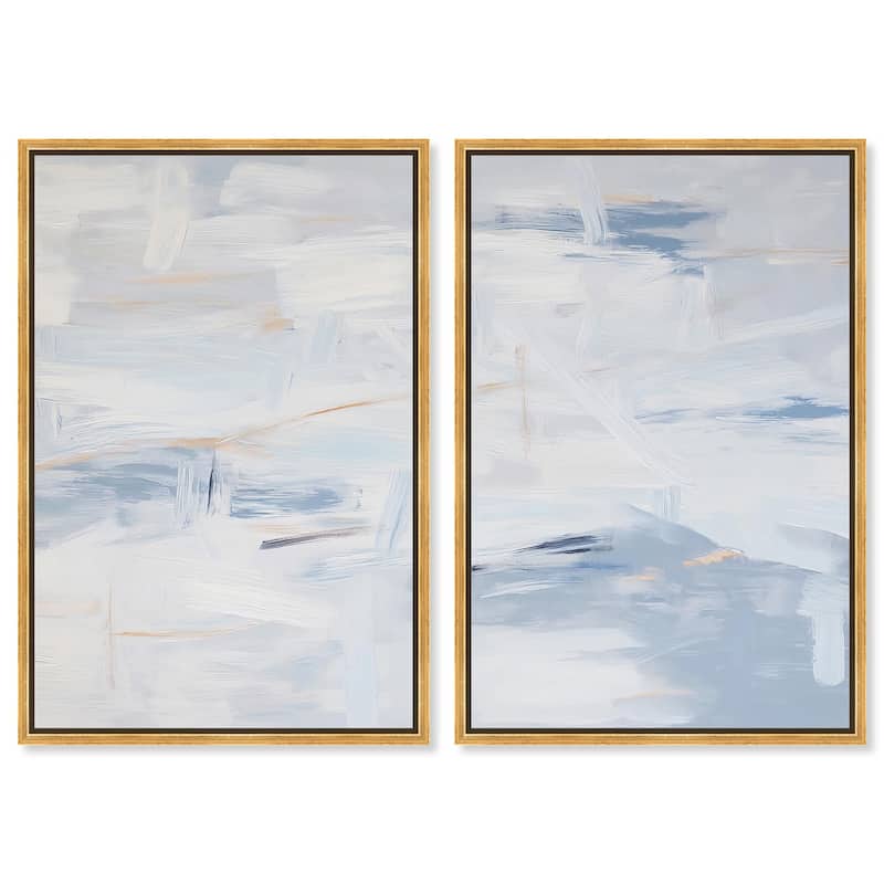 Frozen in Time I Canvas Set of 2 by Art Remedy - 36" x 54" - Gold