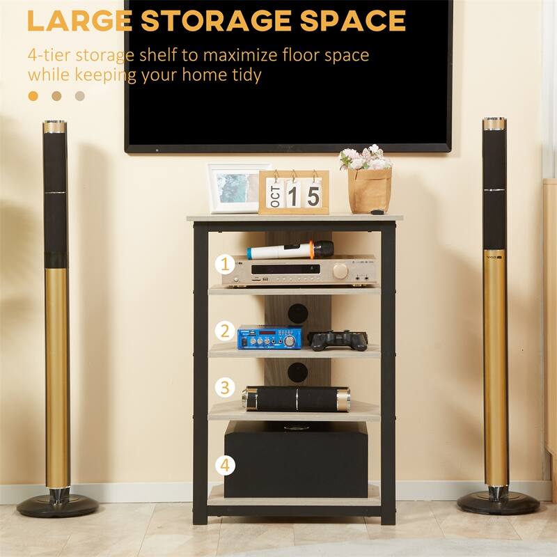 Storage Shelves with Steel Frame and Cable Management