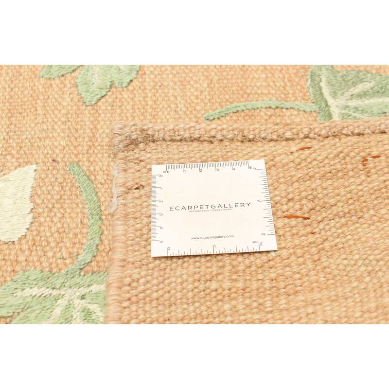 ECARPETGALLERY Flat-Weave Ankara FW Cream Silk, Wool Kilim - 5'11 x 8'8