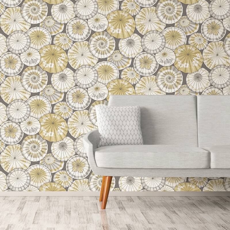 A-Street Prints Mikado Ochre Parasol Wallpaper