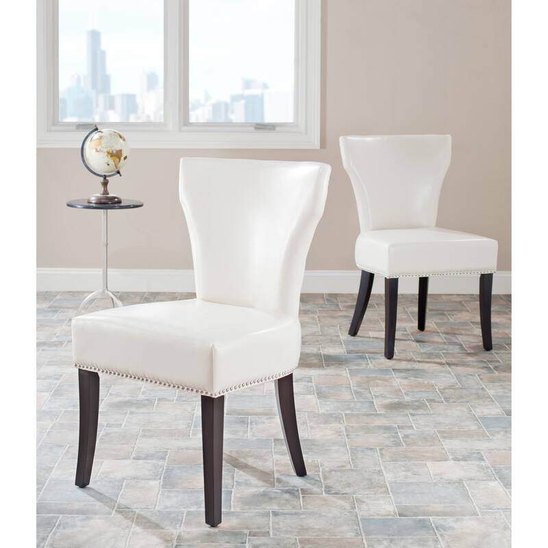 SAFAVIEH Tashina Nailhead Dining Chair (Set of 2) - 23Wx26Dx37H - Flat Cream