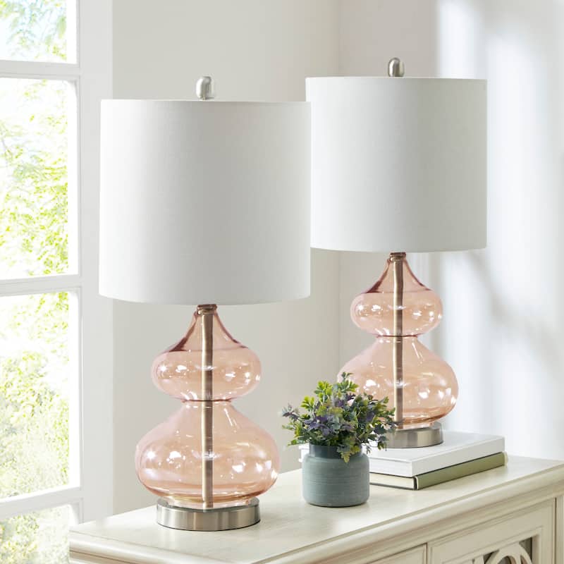 Ellipse Curved Gourd Glass Table Lamp, Set of 2