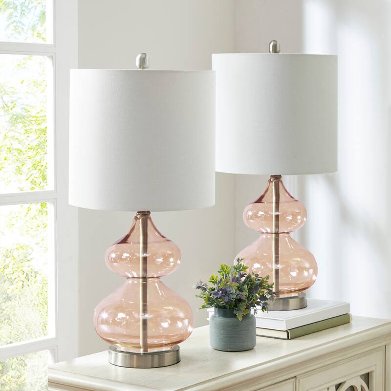 510 Design Ellipse Curved Glass Table Lamp (Set of 2) - Pink