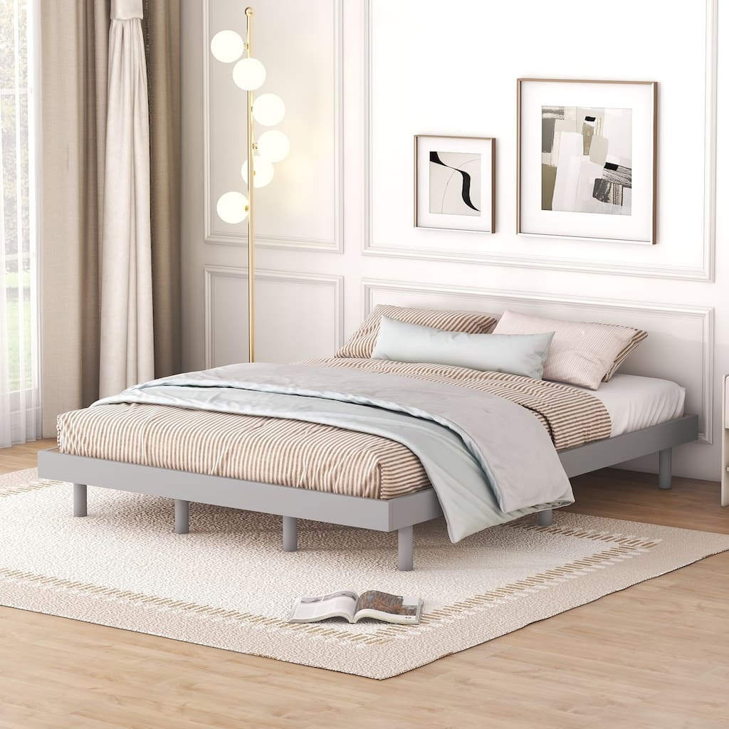 Modern Design Queen Floating Platform Bed Frame