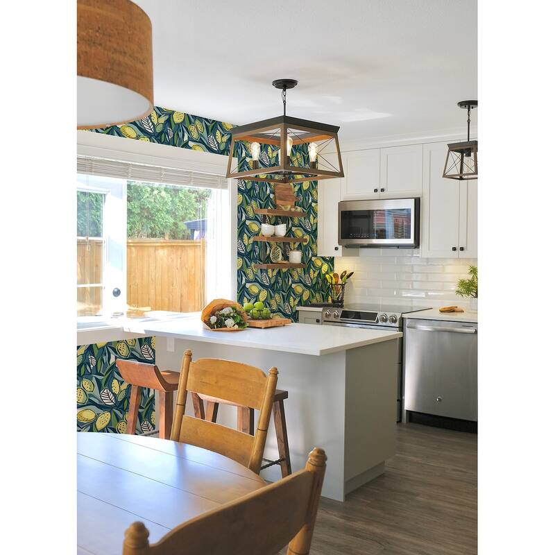 A-Street Prints Meyer Blue Citrus Wallpaper