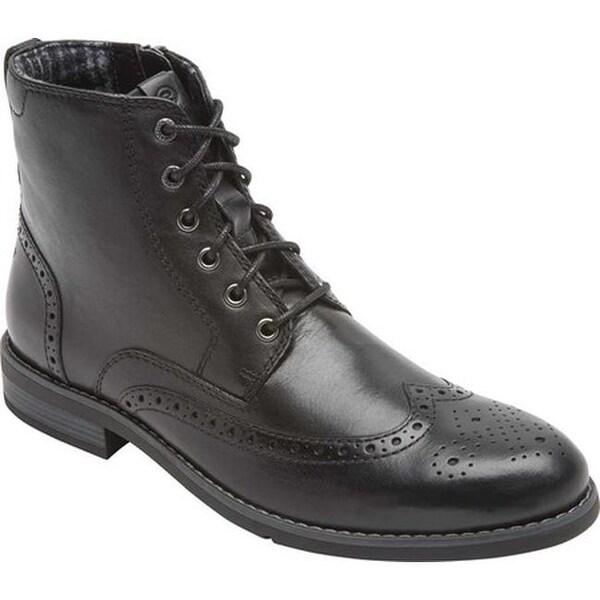 rockport black leather boots