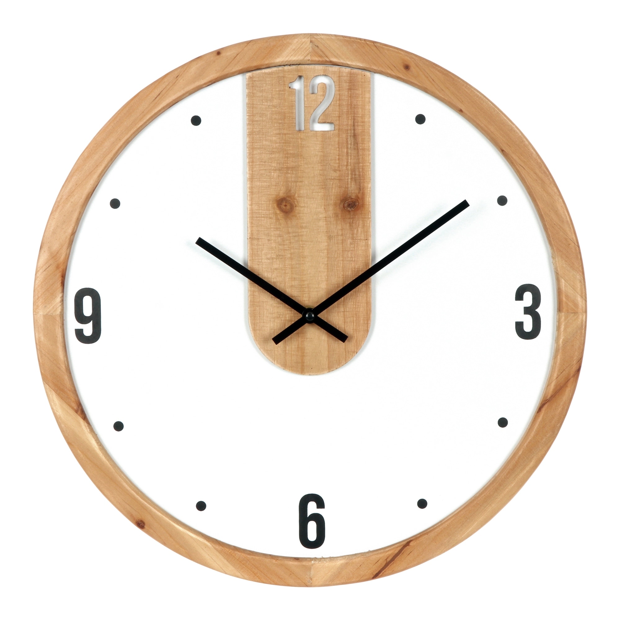 VIP Wood 17.5 in. Brown Wall Clock - 17.5in X 17.5in X 2in
