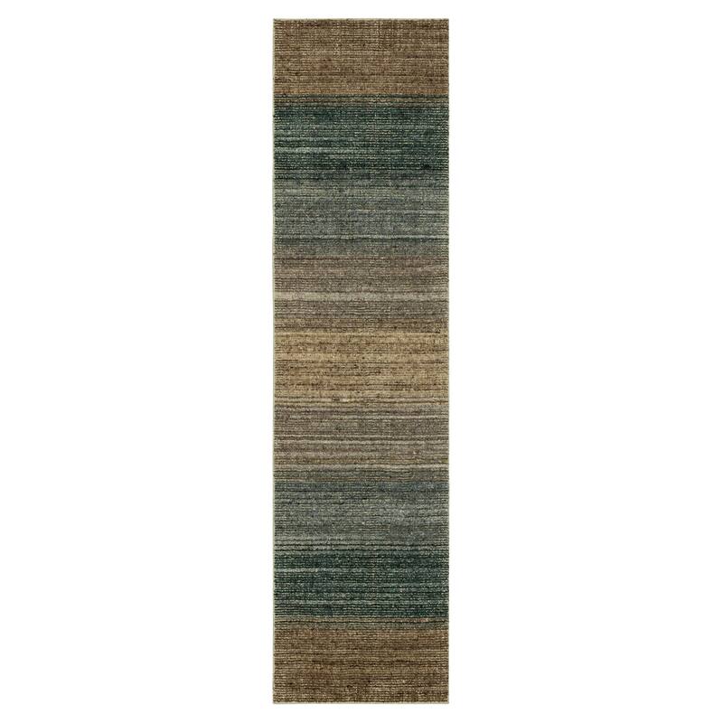 Karastan Wabi Sabi Striped Area Rug by Drew and Jonathan Home - 2' x 8' - Cerulean - Runner